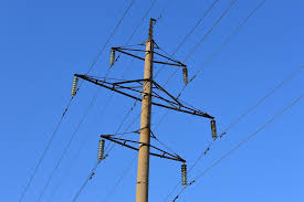 Electricity pole and power lines